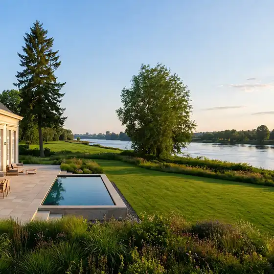 Villa mit Pool und Rheinblick