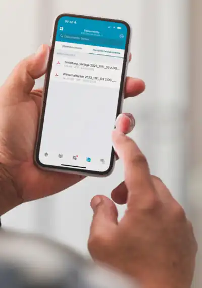 Die Homecase Anwendung auf einem Mobilgerät